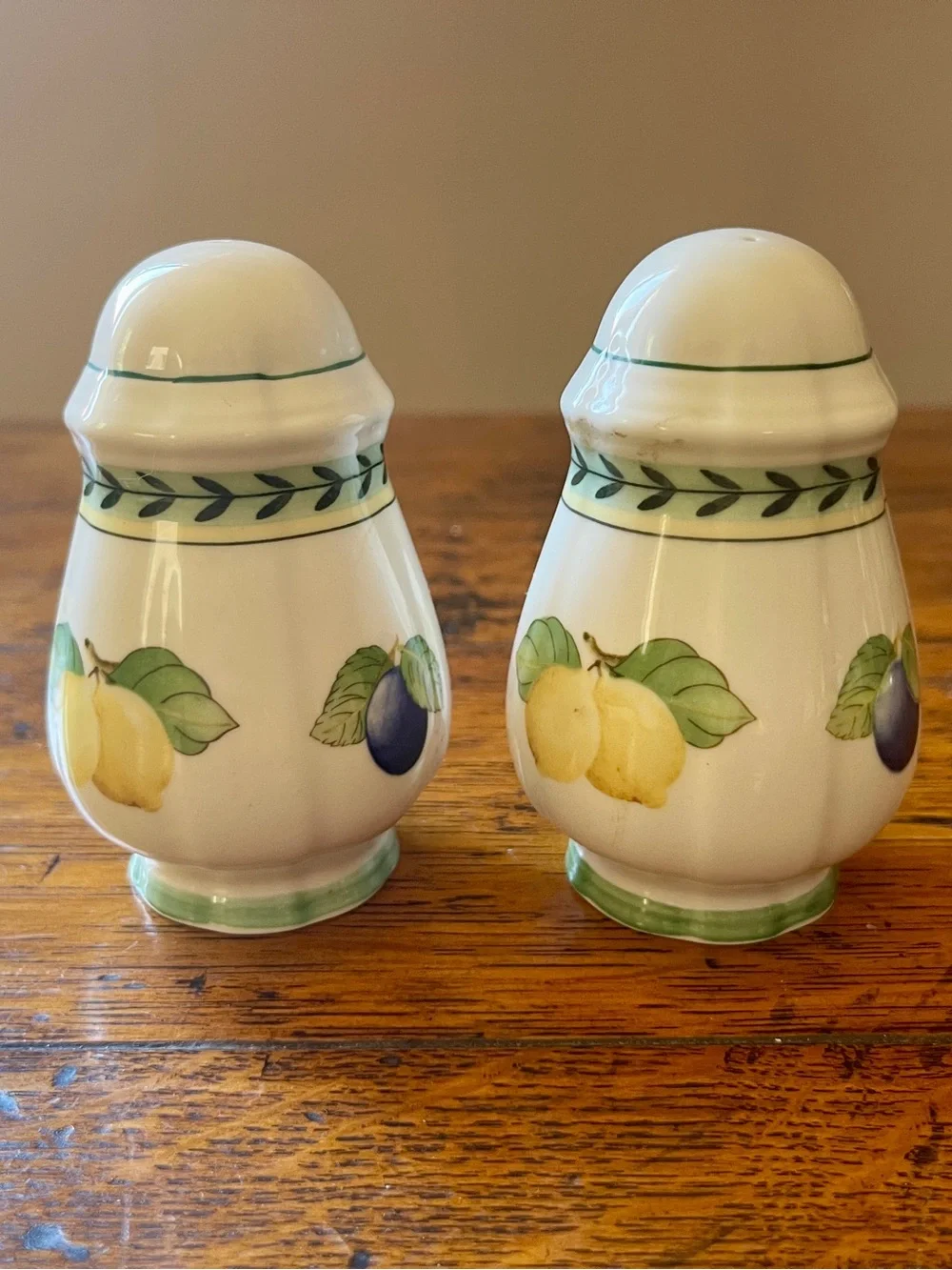 Villeroy & Boch French Garden Salt and Pepper Shaker Set - Cherry & Lemon